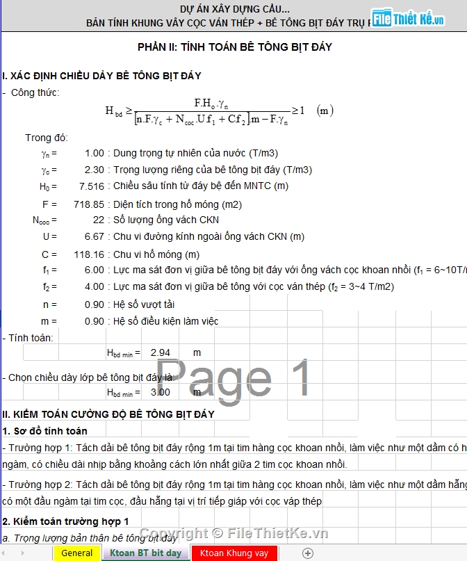 thi công khung,File cad bịt đáy,bảng tính khung vây bịt đáy,Biện pháp thi công khung vây